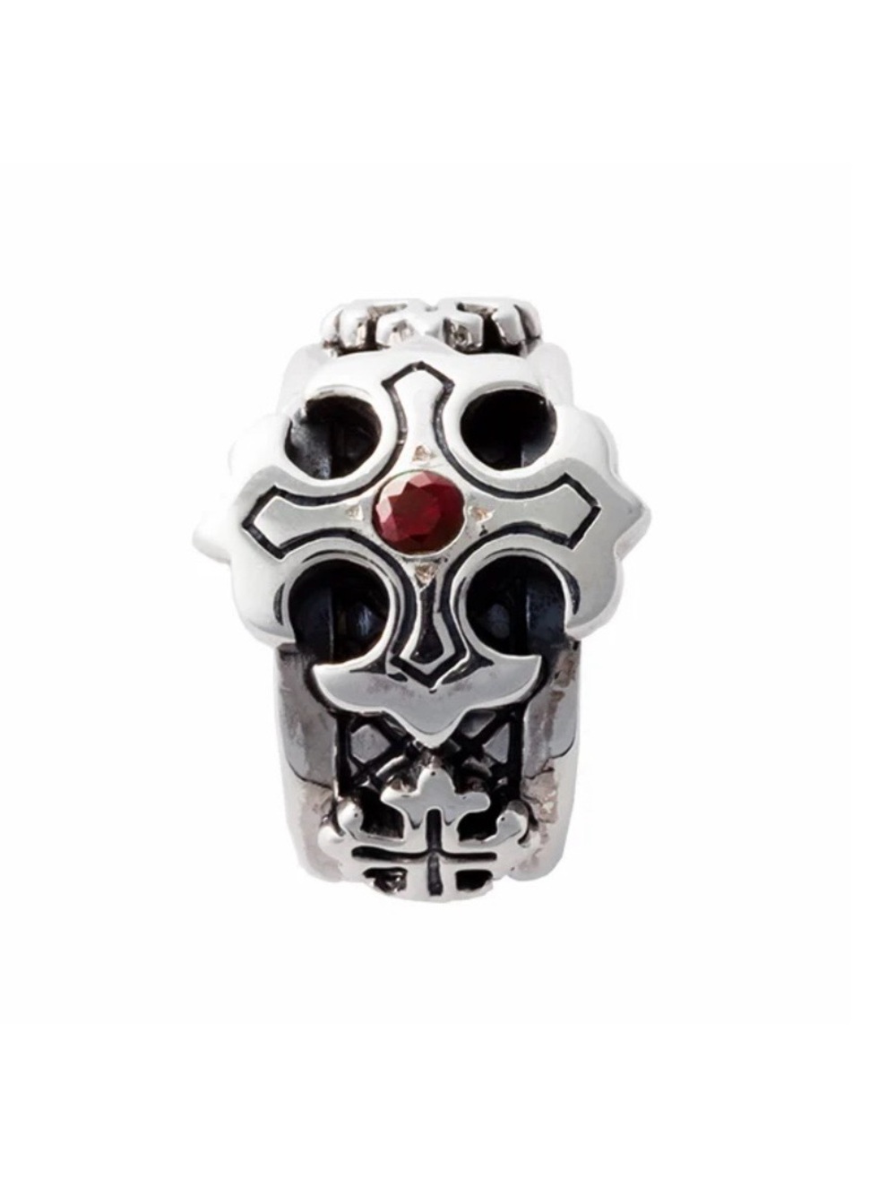 Authentic Royal Order Sterling Silver Ruby Cross Ring Gothic Biker